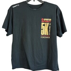 Spartan Sprint Race 5k Finisher 2023‎ Men's Black Tri-Blend T-shirt Size LG